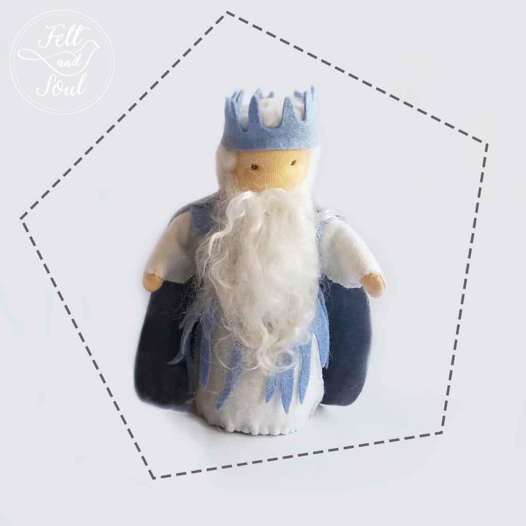 Télkirály gyapjú filc figura szabásminta